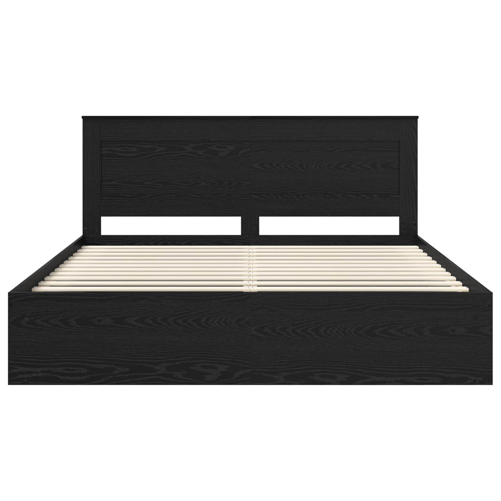vidaXL Ramka łóżka Czarny 200 x 200 cm Lite drewno sosnowe