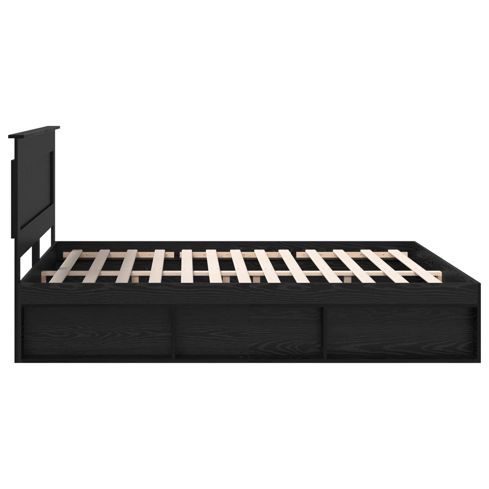 vidaXL Ramka łóżka Czarny 200 x 200 cm Lite drewno sosnowe