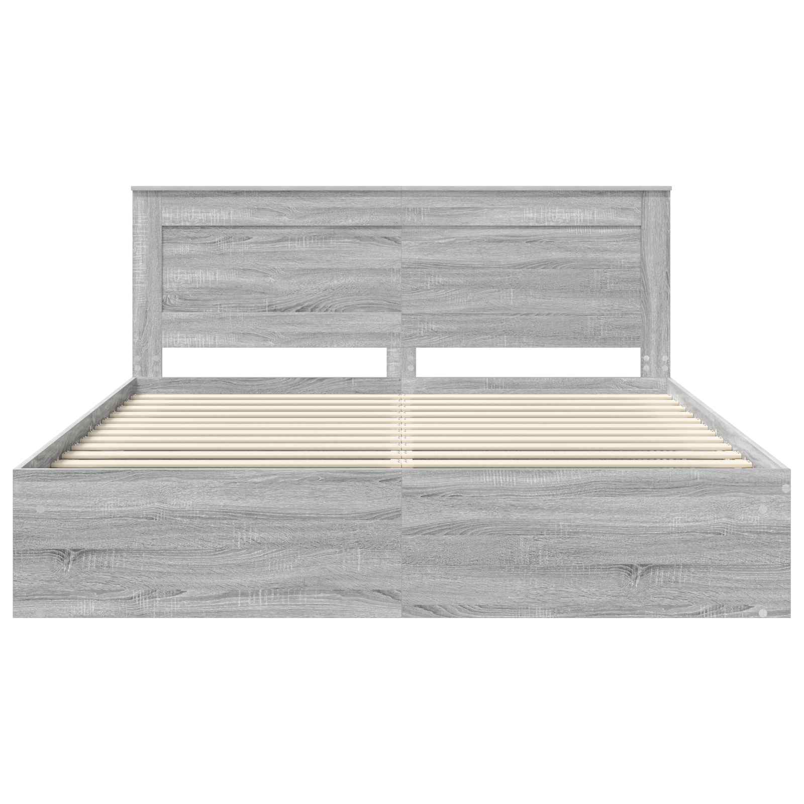 vidaXL Ramka łóżka Szary Sonoma 200 x 200 cm Lite drewno sosnowe