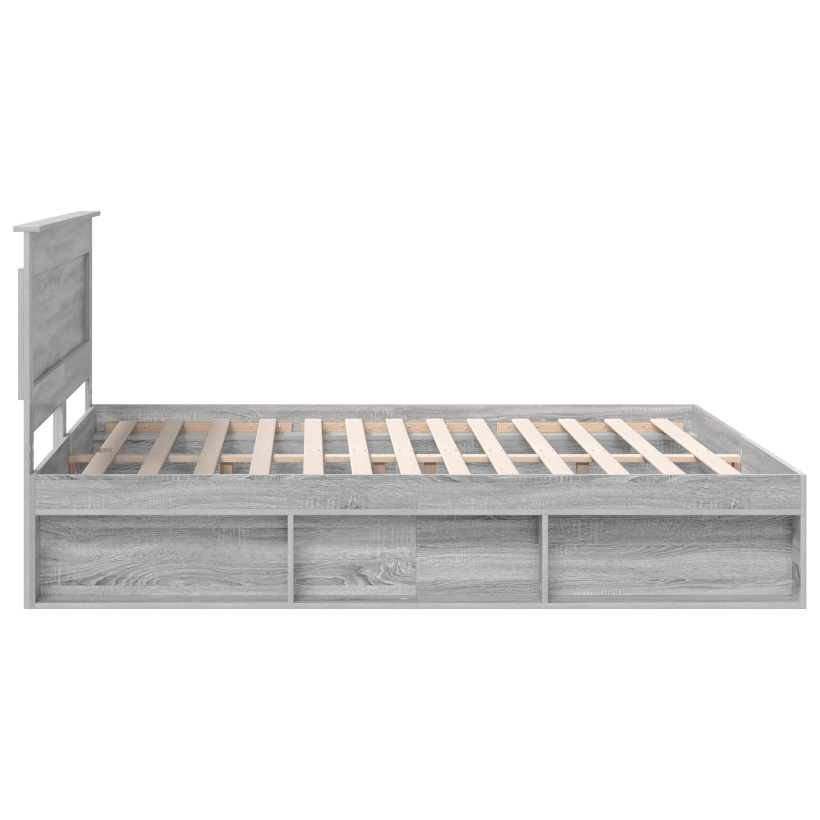 vidaXL Ramka łóżka Szary Sonoma 200 x 200 cm Lite drewno sosnowe