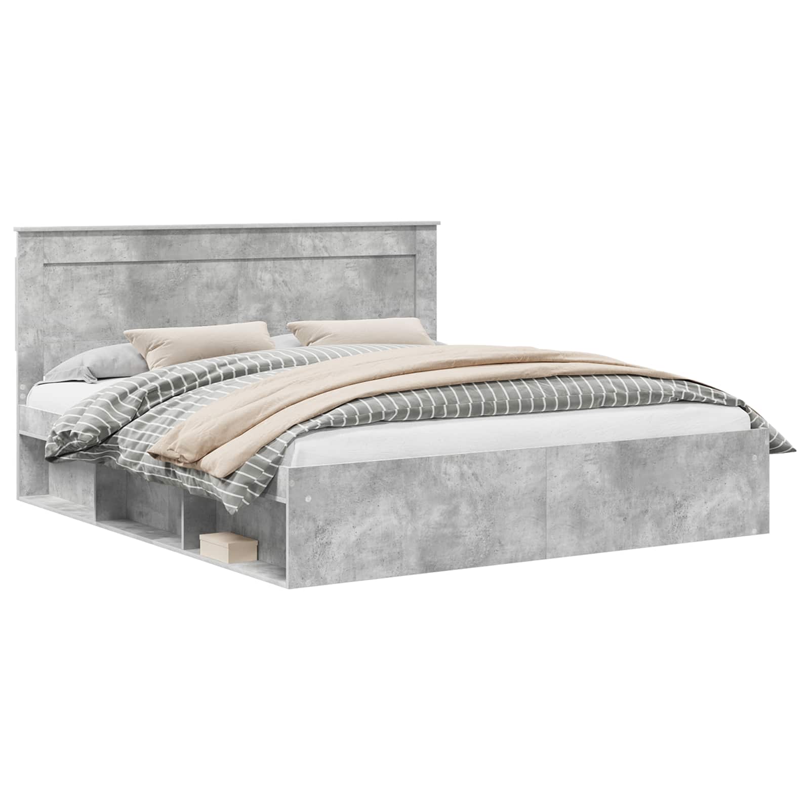vidaXL Ramka łóżka Betonowy 180 x 200 cm Lite drewno sosnowe