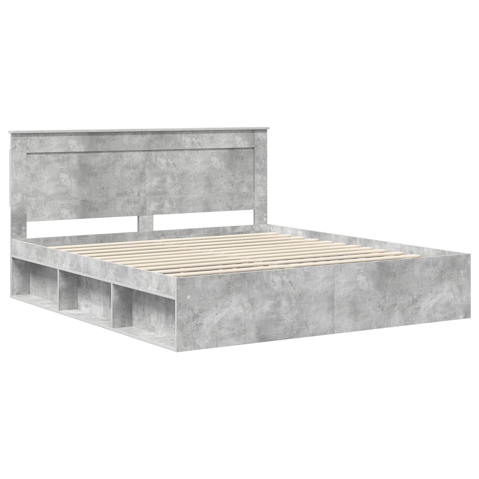 vidaXL Ramka łóżka Betonowy 180 x 200 cm Lite drewno sosnowe