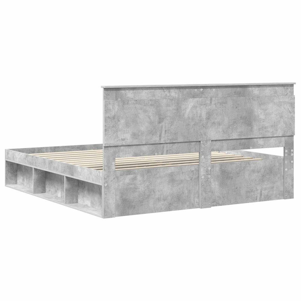 vidaXL Ramka łóżka Betonowy 180 x 200 cm Lite drewno sosnowe
