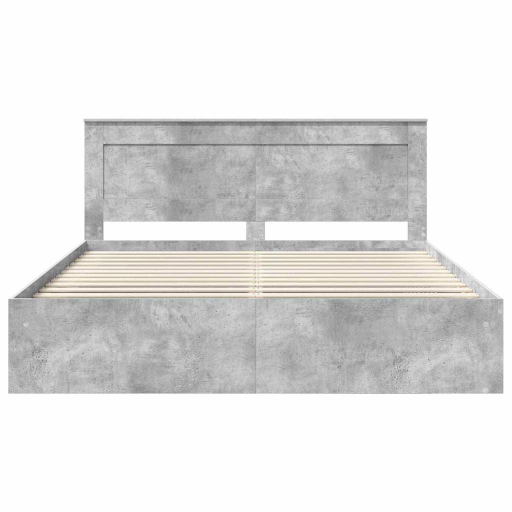 vidaXL Ramka łóżka Betonowy 180 x 200 cm Lite drewno sosnowe