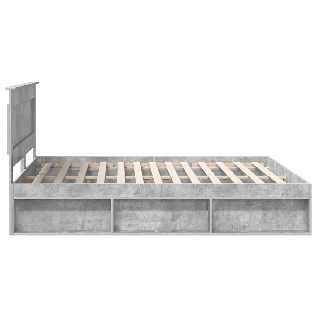 vidaXL Ramka łóżka Betonowy 180 x 200 cm Lite drewno sosnowe