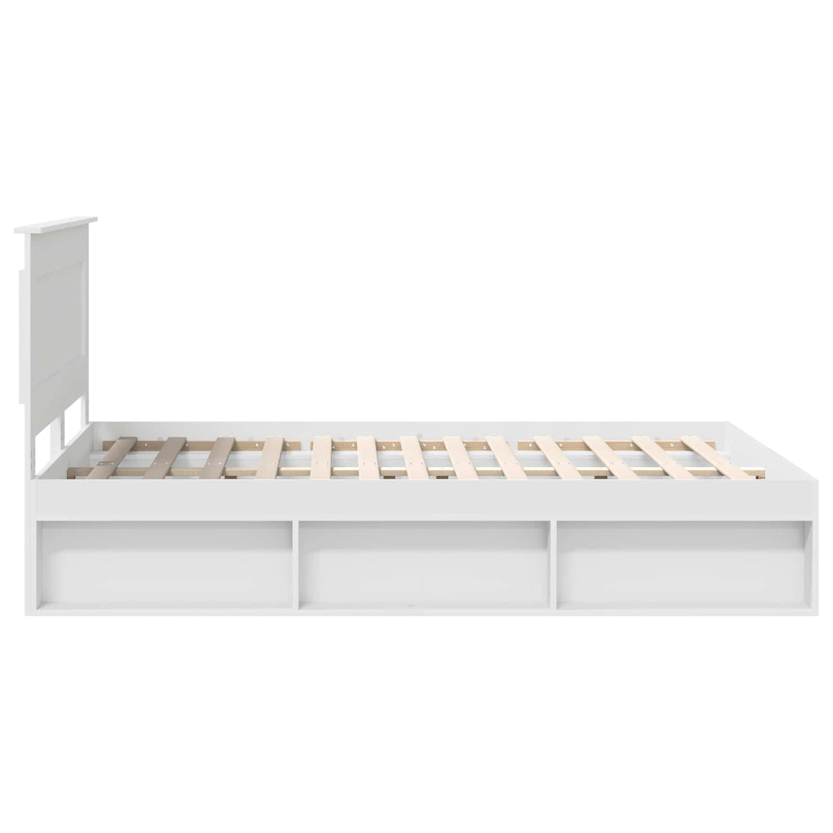 vidaXL Ramka łóżka Z zagłówkiem Biały 160 x 200 cm Lite drewno sosnowe