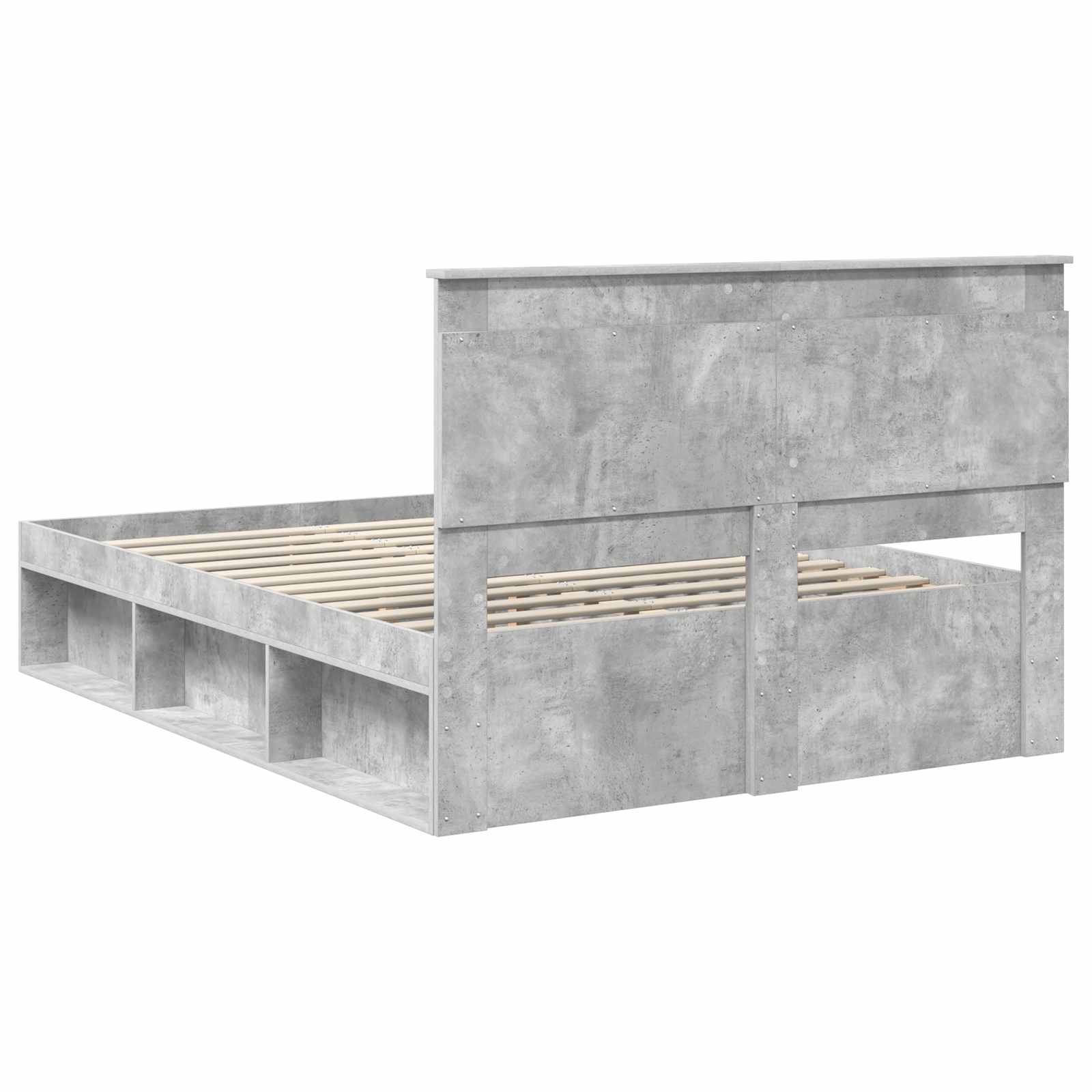 vidaXL Ramka łóżka Betonowy 160 x 200 cm Lite drewno sosnowe