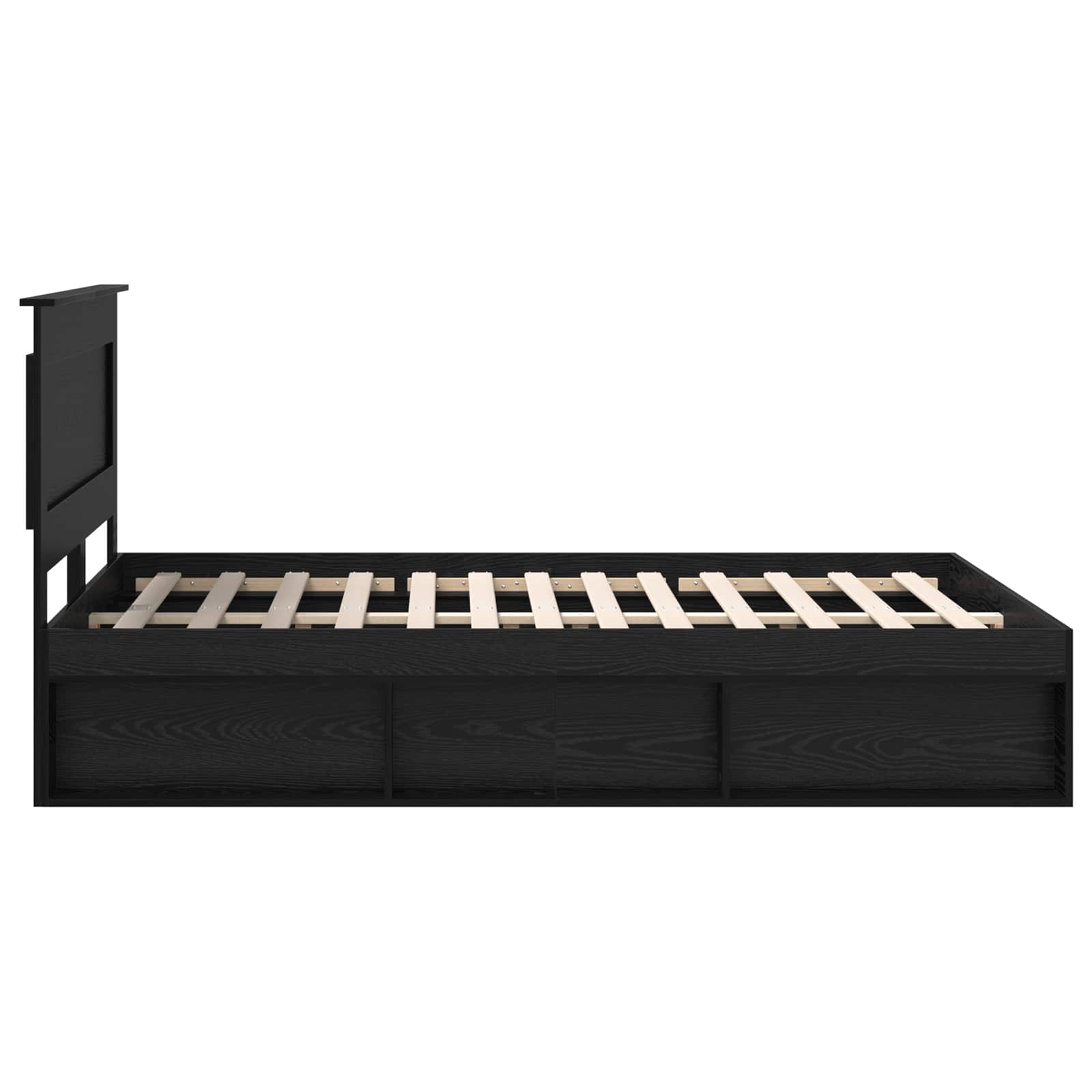 vidaXL Ramka łóżka z szufladą Czarny 150 x 200 cm Lite drewno sosnowe