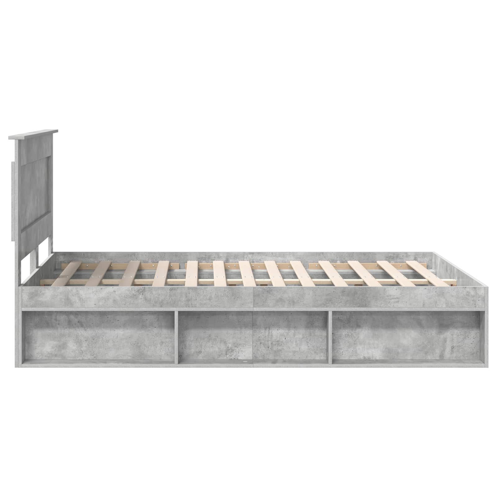 vidaXL Ramka łóżka Szary beton 150 x 200 cm Lite drewno sosnowe
