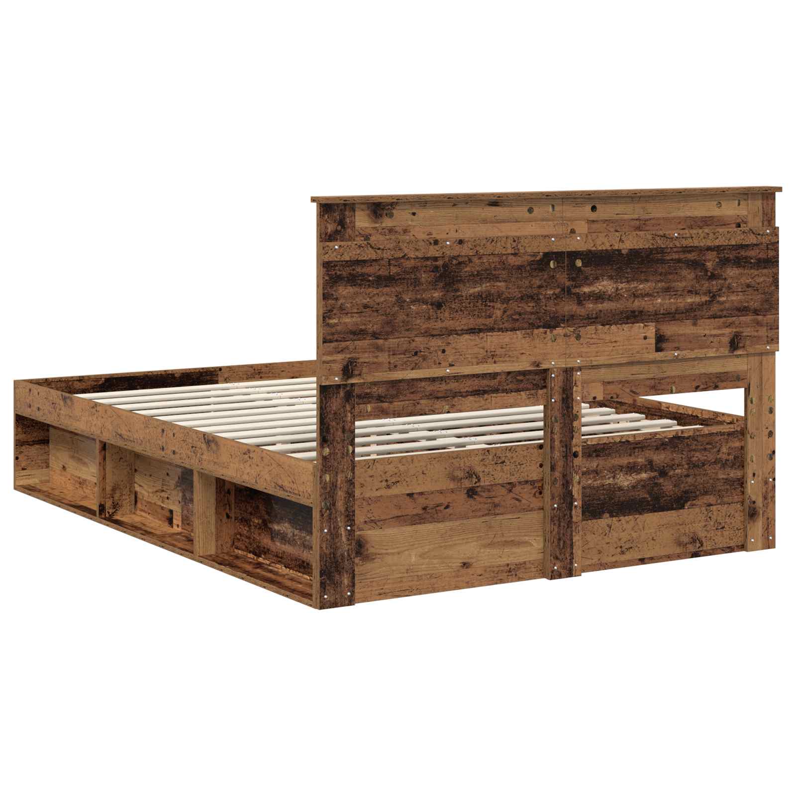 vidaXL Ramka łóżka Stare drewno 150 x 200 cm Lite drewno sosnowe