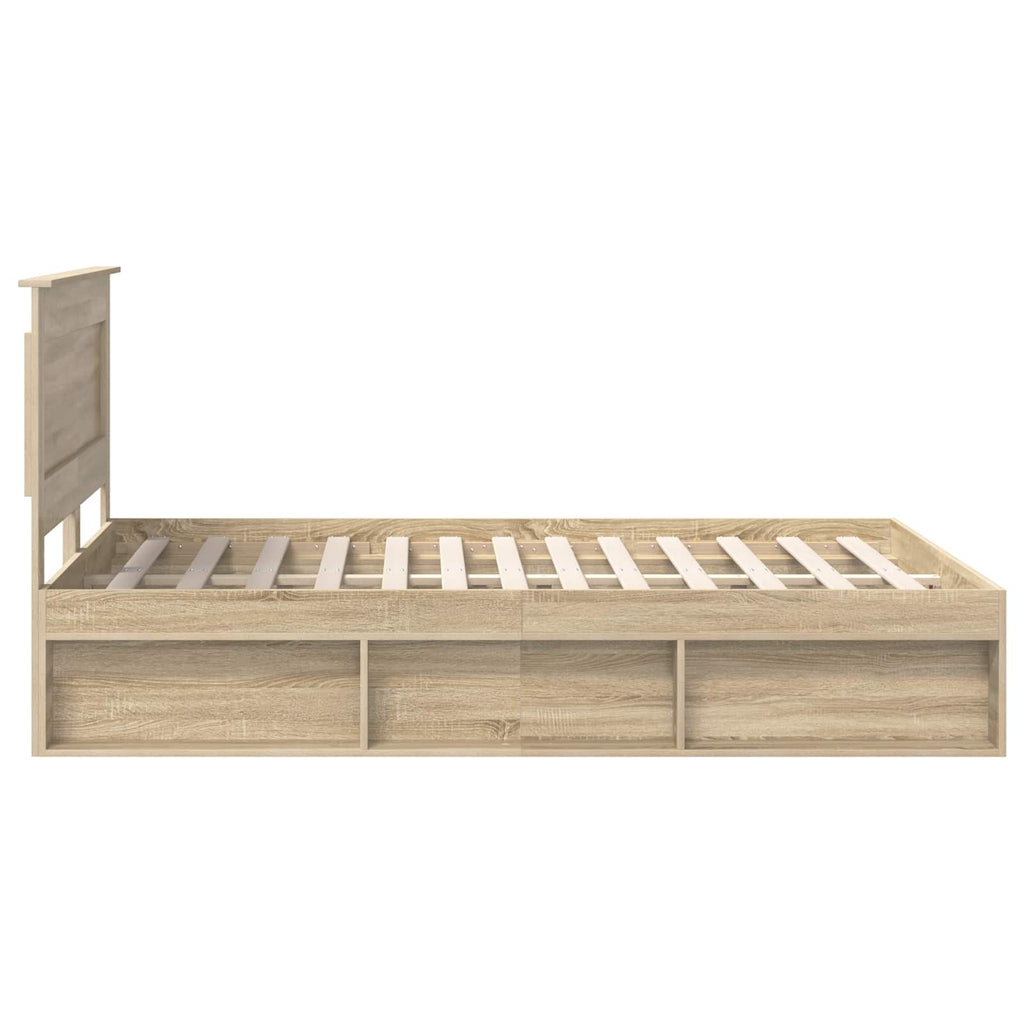 vidaXL Ramka łóżka Sonoma 140 x 190 cm Lite drewno sosnowe