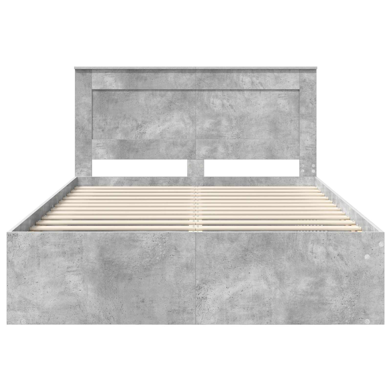vidaXL Ramka łóżka Betonowy 140 x 190 cm Lite drewno sosnowe
