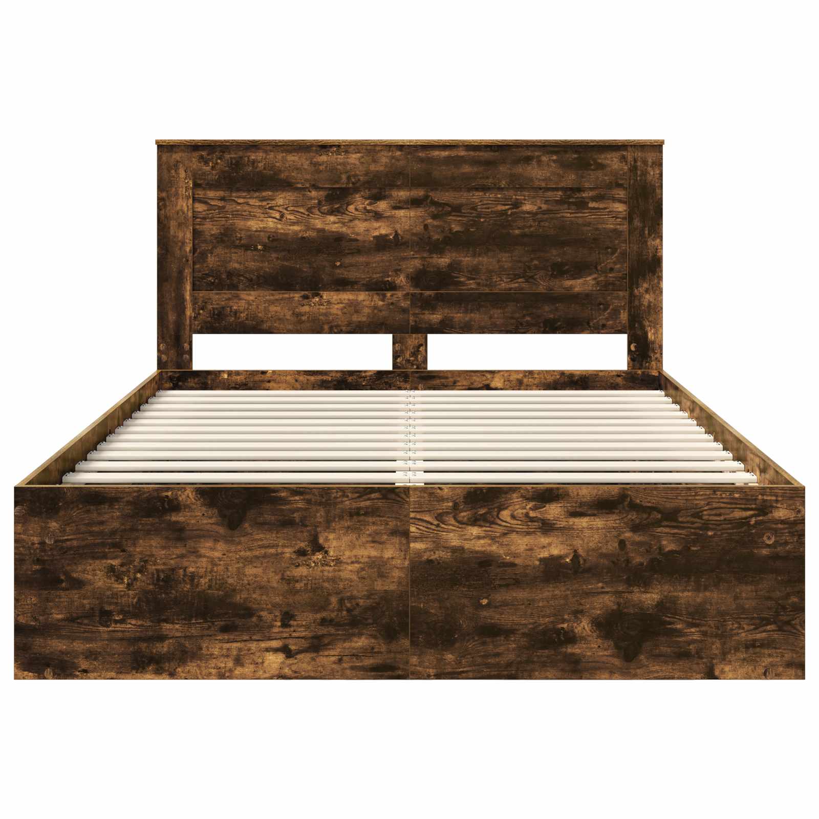 vidaXL Ramka łóżka Dąb wędzony 140 x 190 cm Lite drewno sosnowe
