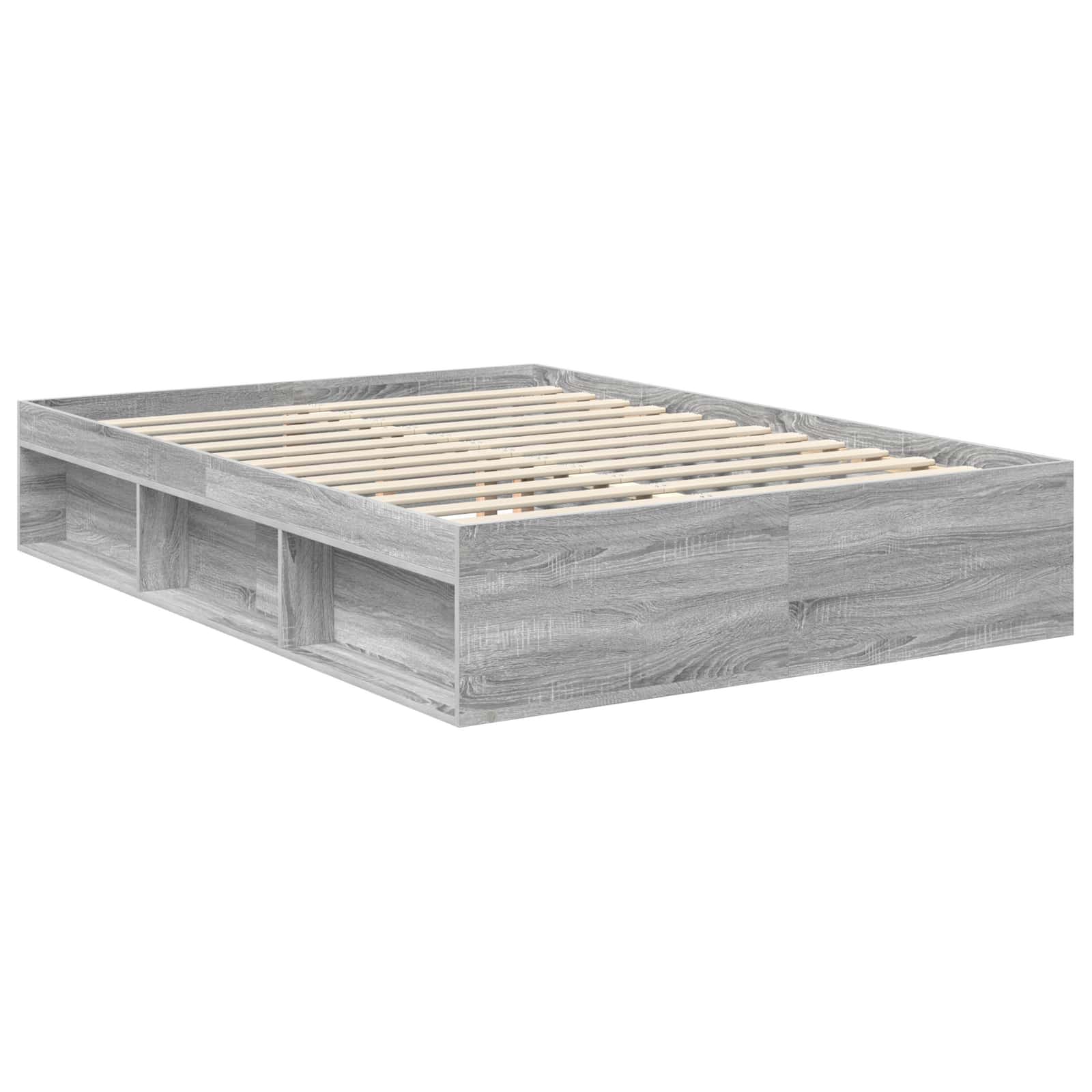 vidaXL Ramka łóżka Szary Sonoma 140 x 190 cm Lite drewno sosnowe