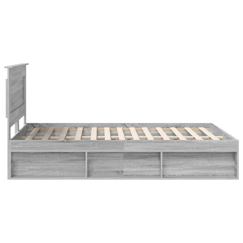 vidaXL Ramka łóżka Szary Sonoma 140 x 190 cm Lite drewno sosnowe