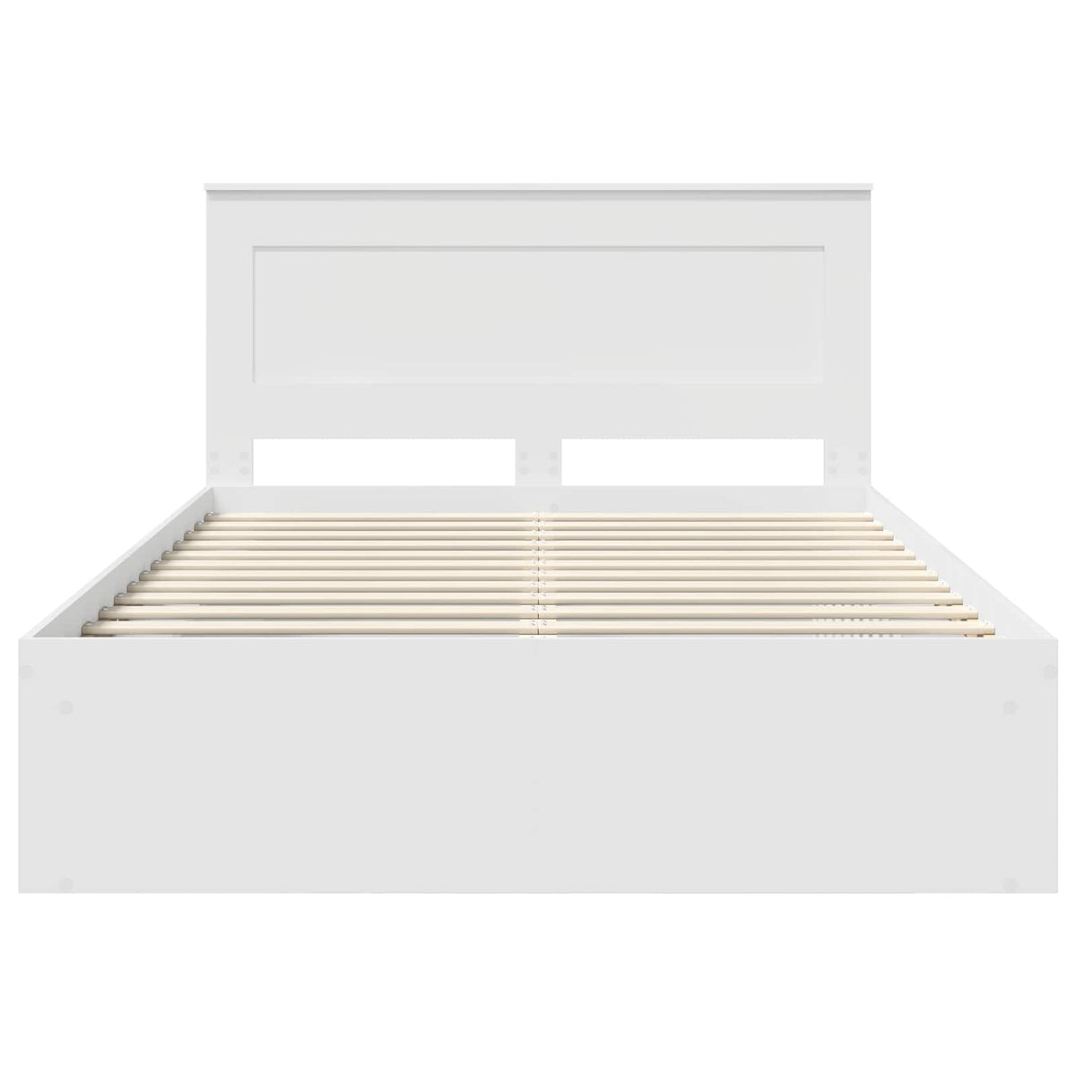 vidaXL Ramka łóżka Z zagłówkiem Biały 140 x 200 cm Lite drewno sosnowe