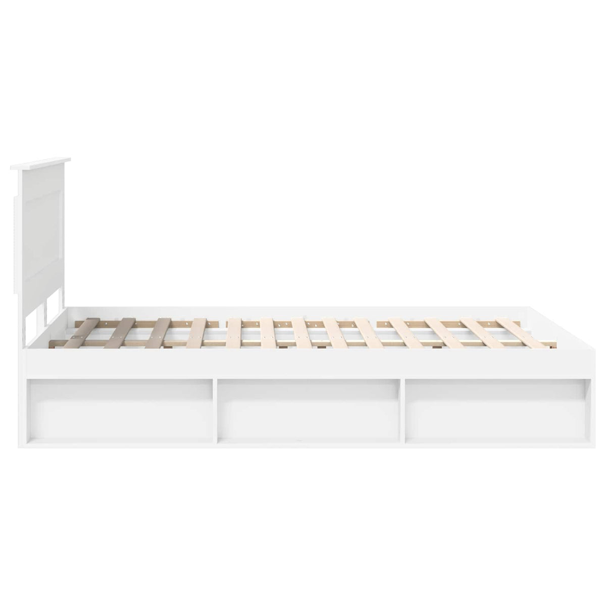 vidaXL Ramka łóżka Z zagłówkiem Biały 140 x 200 cm Lite drewno sosnowe