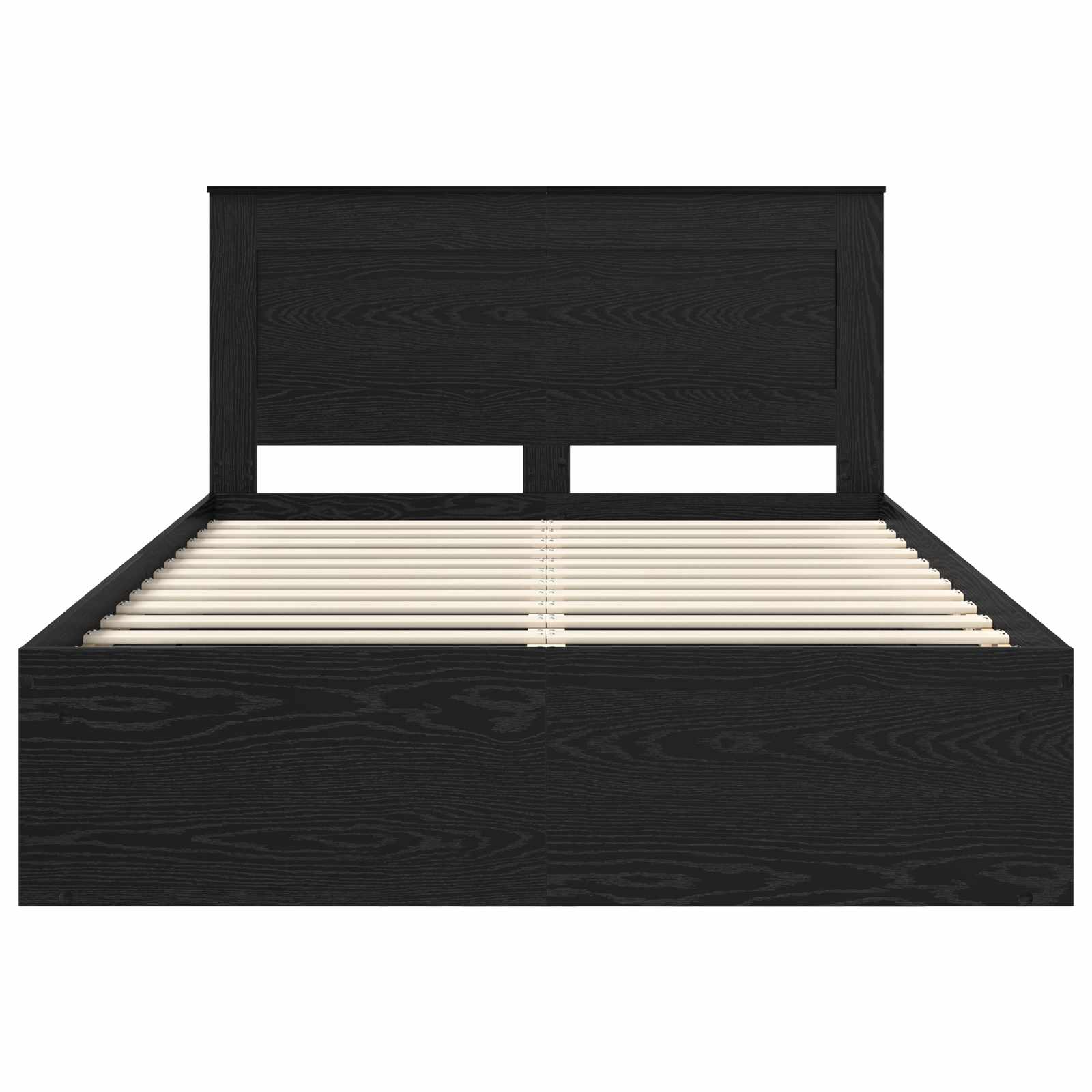 vidaXL Ramka łóżka Czarny 140 x 190 cm Lite drewno sosnowe