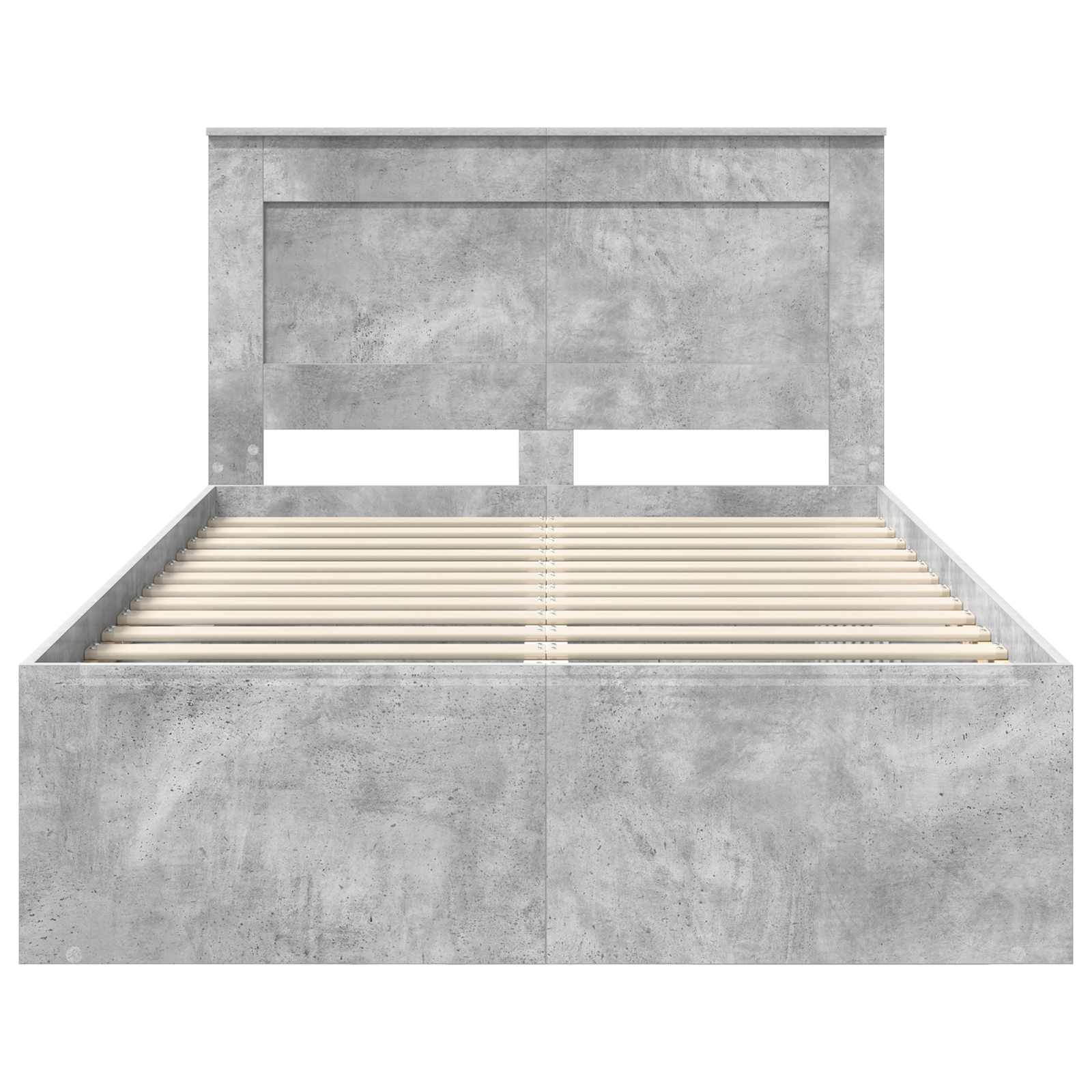 vidaXL Ramka łóżka Szary beton 135 x 190 cm Lite drewno sosnowe