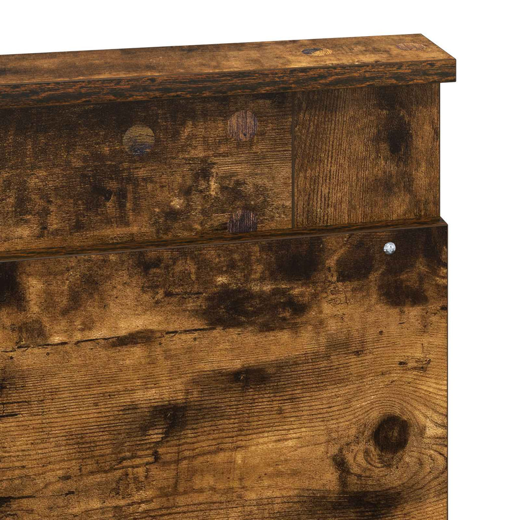 vidaXL Ramka łóżka Dąb wędzony 135 x 190 cm Lite drewno sosnowe
