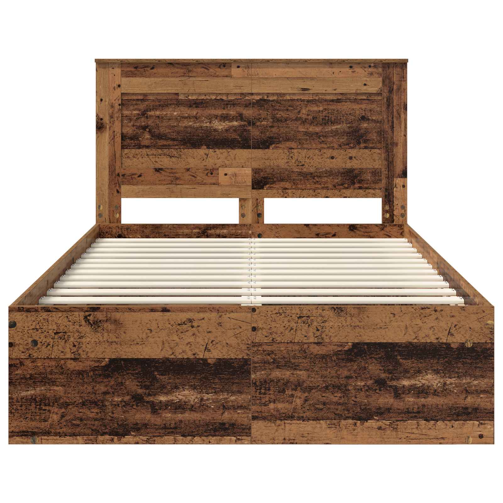 vidaXL Ramka łóżka Stare drewno 135 x 190 cm Lite drewno sosnowe