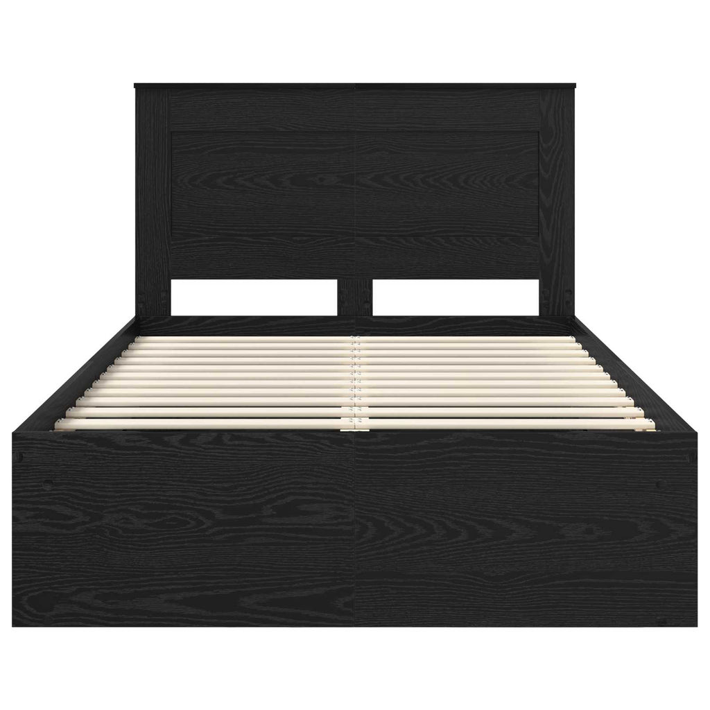 vidaXL Ramka łóżka z szufladą Czarny 120 x 190 cm Lite drewno sosnowe