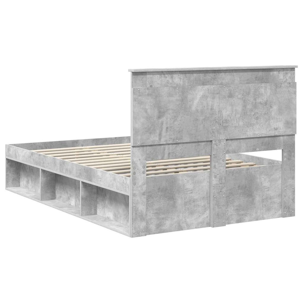 vidaXL Ramka łóżka Betonowy 120 x 190 cm Lite drewno sosnowe