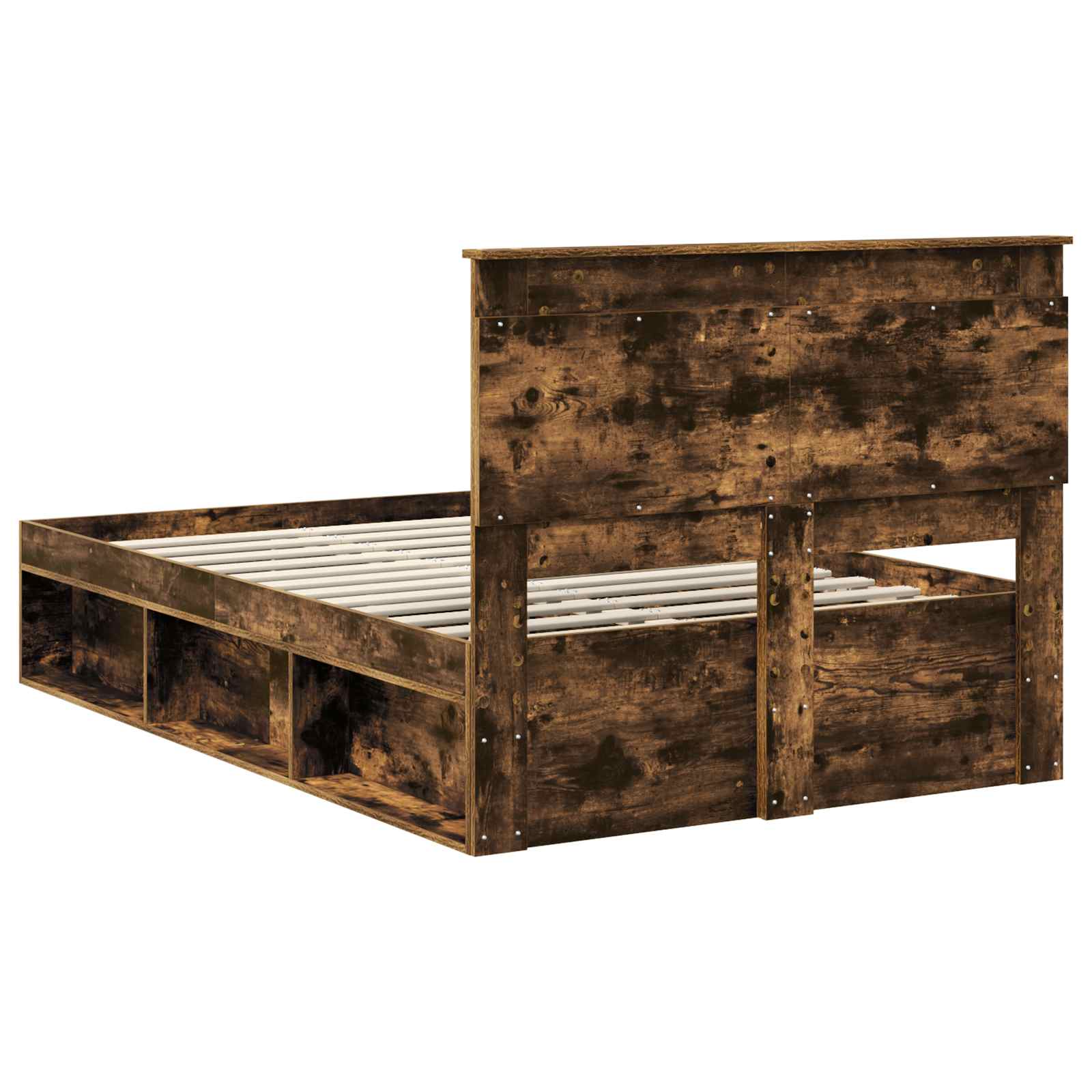 vidaXL Ramka łóżka Dąb wędzony 120 x 190 cm Lite drewno sosnowe