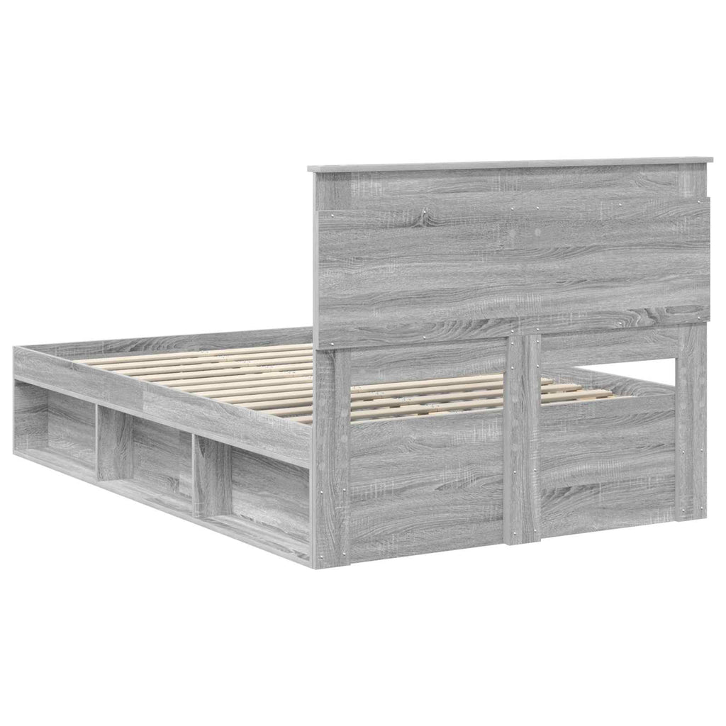 vidaXL Ramka łóżka Szary Sonoma 120 x 190 cm Lite drewno sosnowe