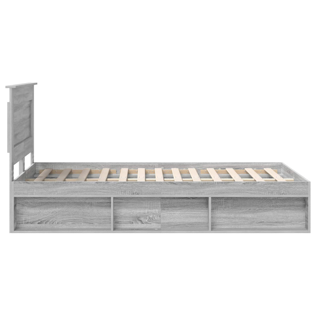 vidaXL Ramka łóżka Szary Sonoma 120 x 190 cm Lite drewno sosnowe