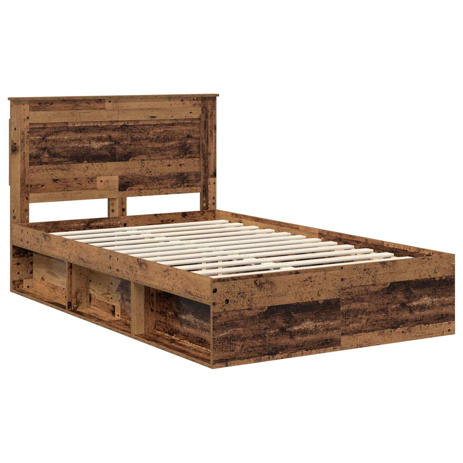 vidaXL Ramka łóżka Stare drewno 120 x 190 cm Lite drewno sosnowe
