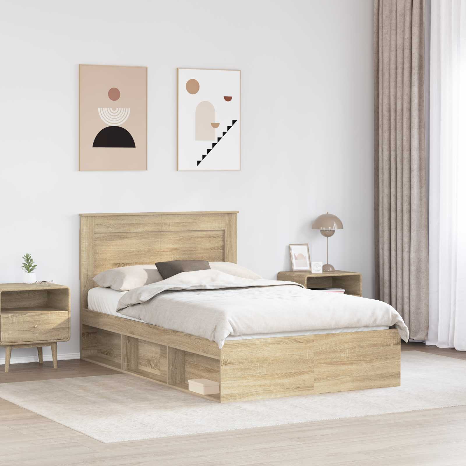 vidaXL Ramka łóżka Sonoma 120 x 200 cm Lite drewno sosnowe