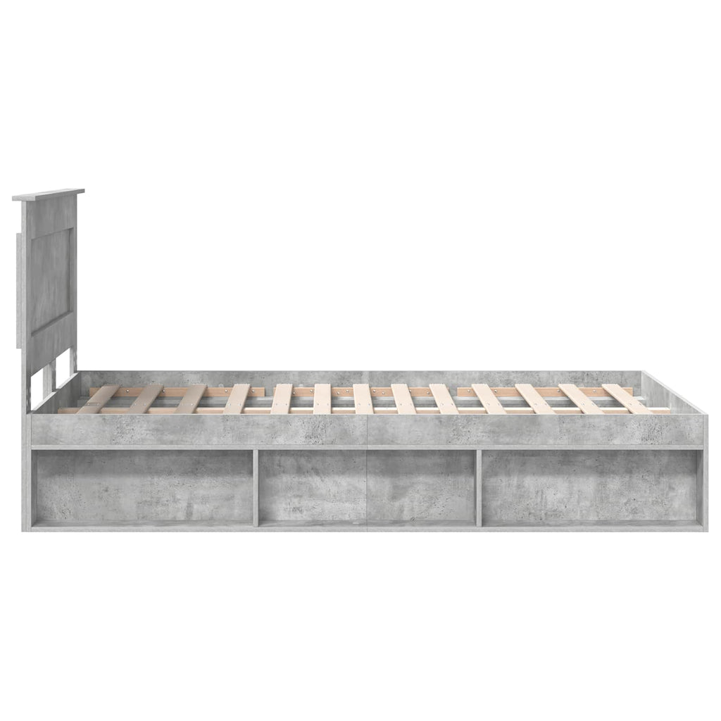 vidaXL Ramka łóżka Betonowy 120 x 200 cm Lite drewno sosnowe