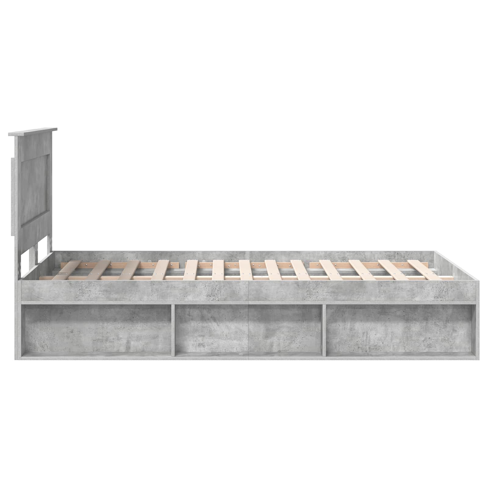 vidaXL Ramka łóżka Betonowy 120 x 200 cm Lite drewno sosnowe