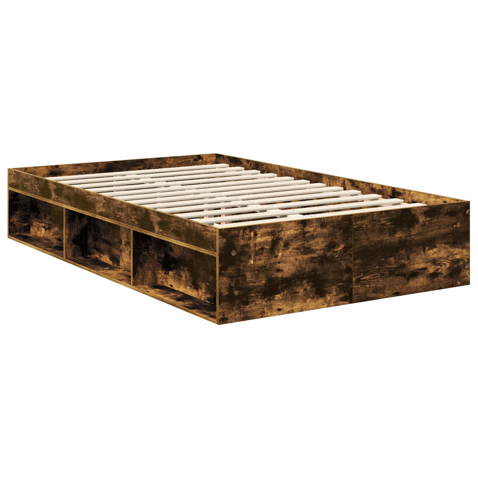 vidaXL Ramka łóżka Dąb wędzony 120 x 200 cm Lite drewno sosnowe