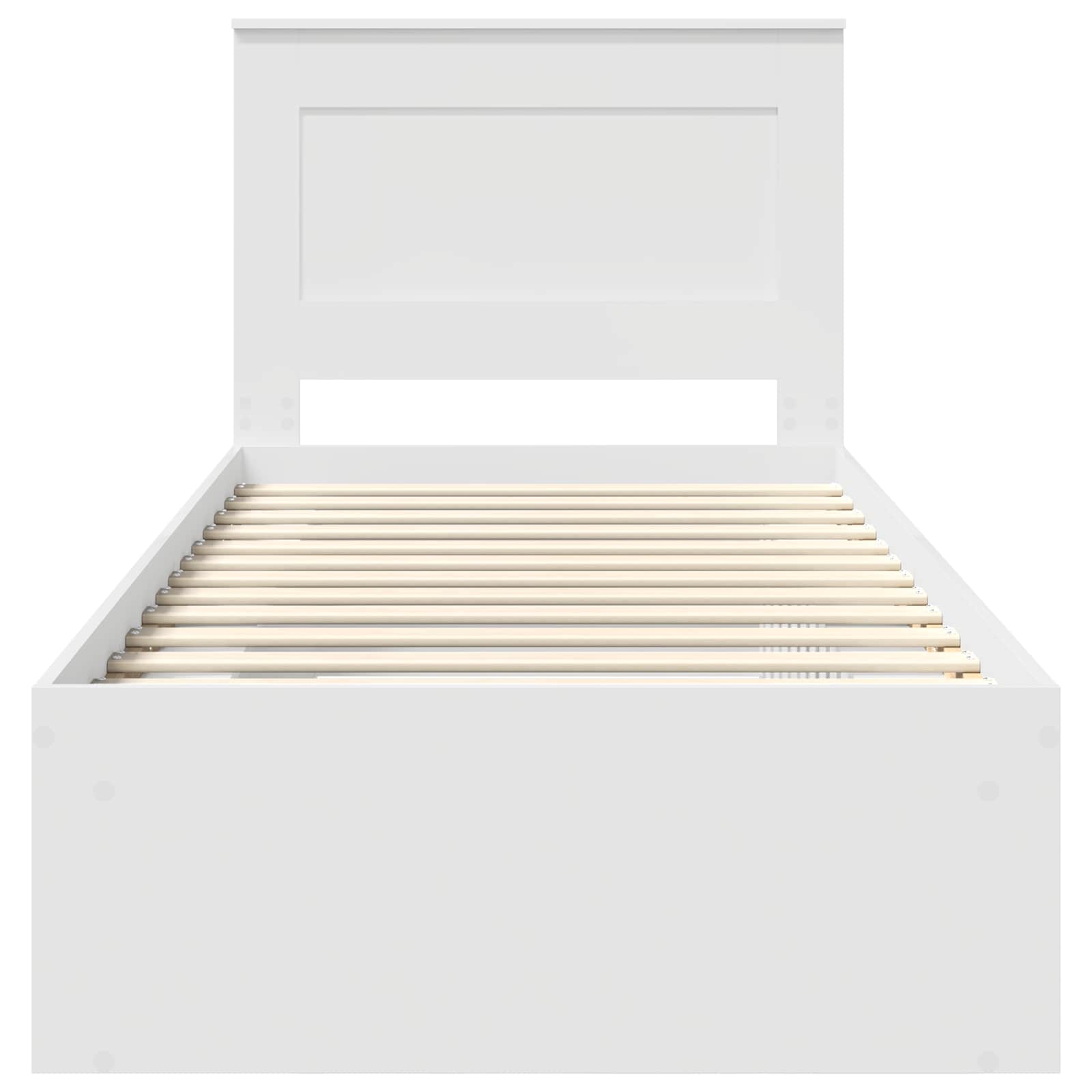 vidaXL Ramka łóżka Z zagłówkiem Biały 100 x 200 cm Lite drewno sosnowe