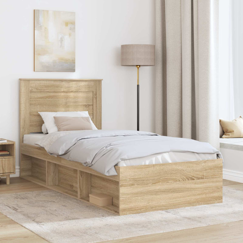 vidaXL Ramka łóżka Sonoma 100 x 200 cm Lite drewno sosnowe