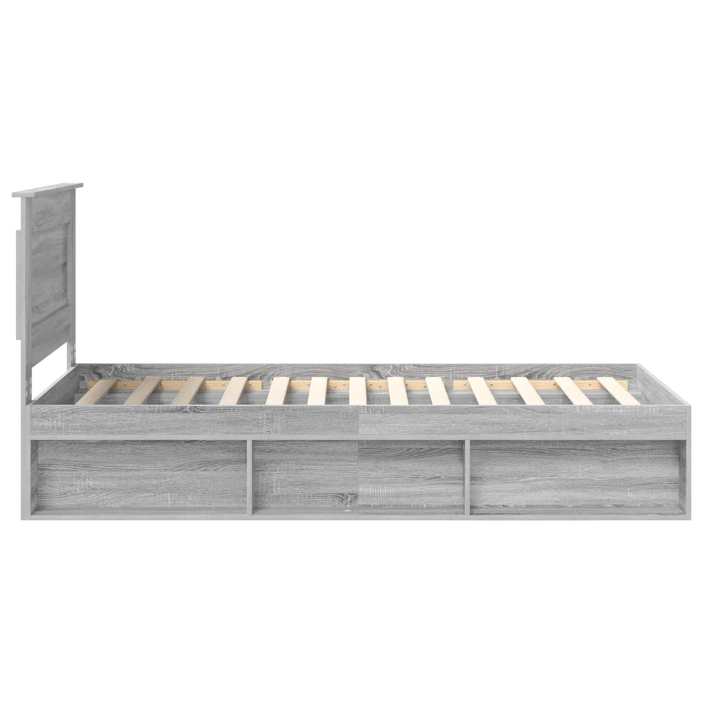 vidaXL Ramka łóżka Szary Sonoma 100 x 200 cm Lite drewno sosnowe
