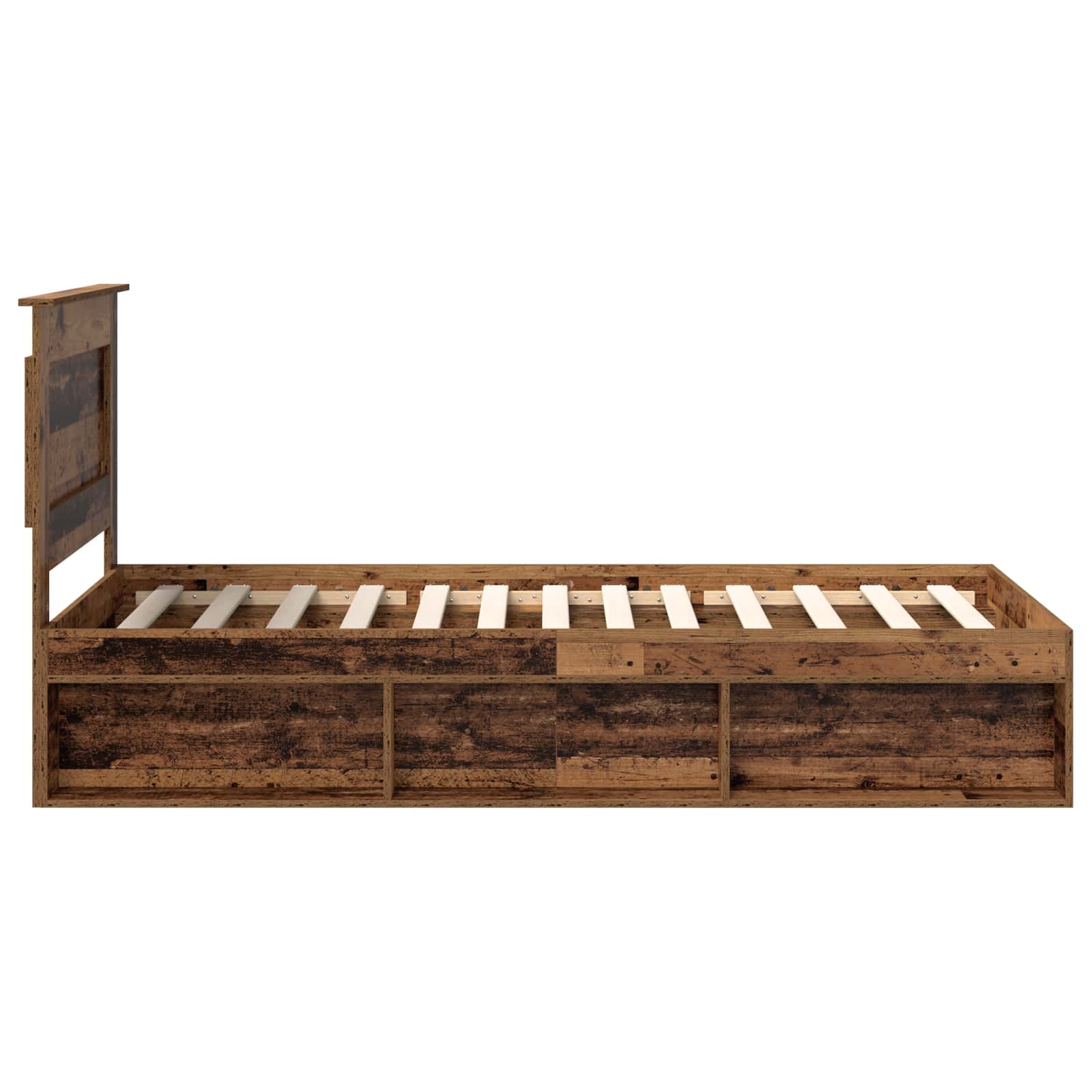 vidaXL Ramka łóżka Stare drewno 100 x 200 cm Lite drewno sosnowe