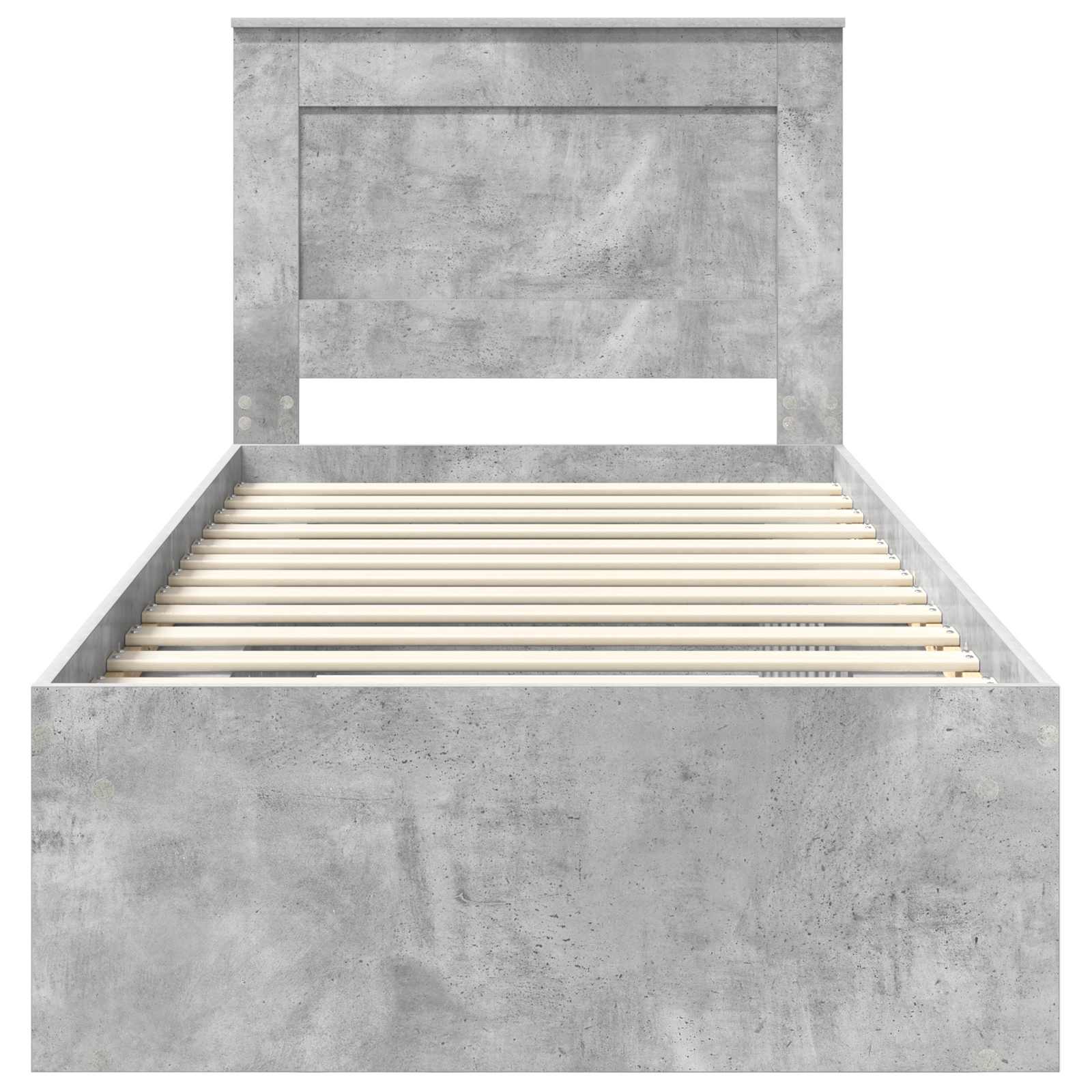 vidaXL Ramka łóżka Szary beton 90 x 190 cm Lite drewno sosnowe