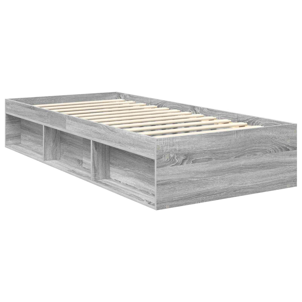 vidaXL Ramka łóżka Szary Sonoma 90 x 190 cm Lite drewno sosnowe