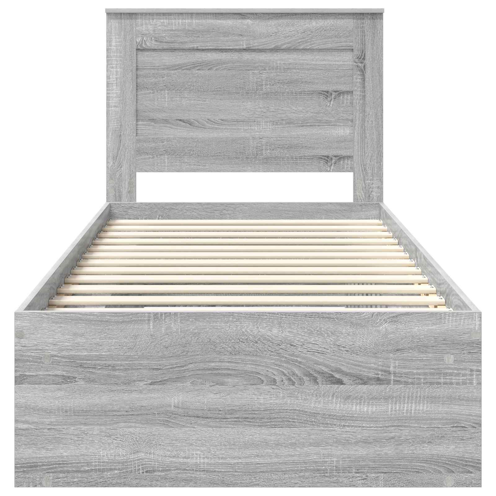 vidaXL Ramka łóżka Szary Sonoma 90 x 190 cm Lite drewno sosnowe