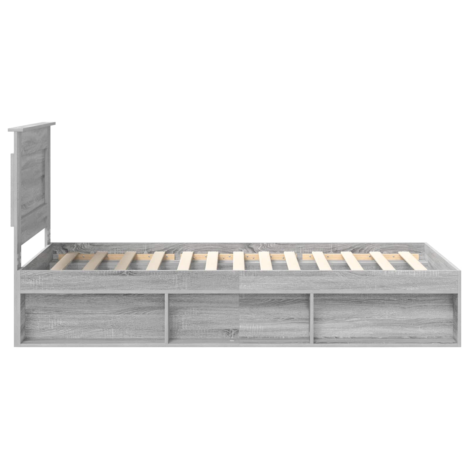 vidaXL Ramka łóżka Szary Sonoma 90 x 200 cm Lite drewno sosnowe