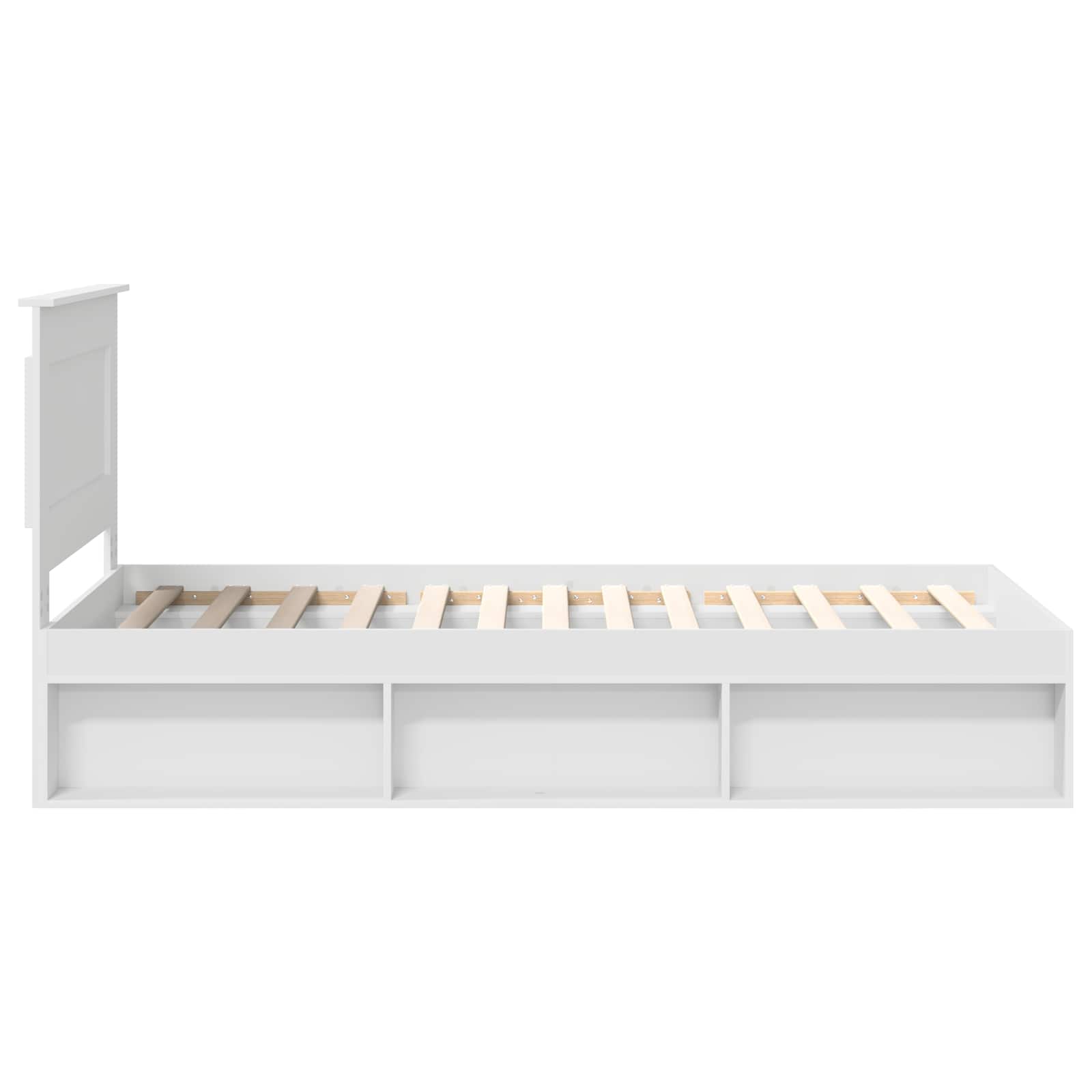 vidaXL Ramka łóżka Z zagłówkiem Biały 75 x 190 cm Lite drewno sosnowe