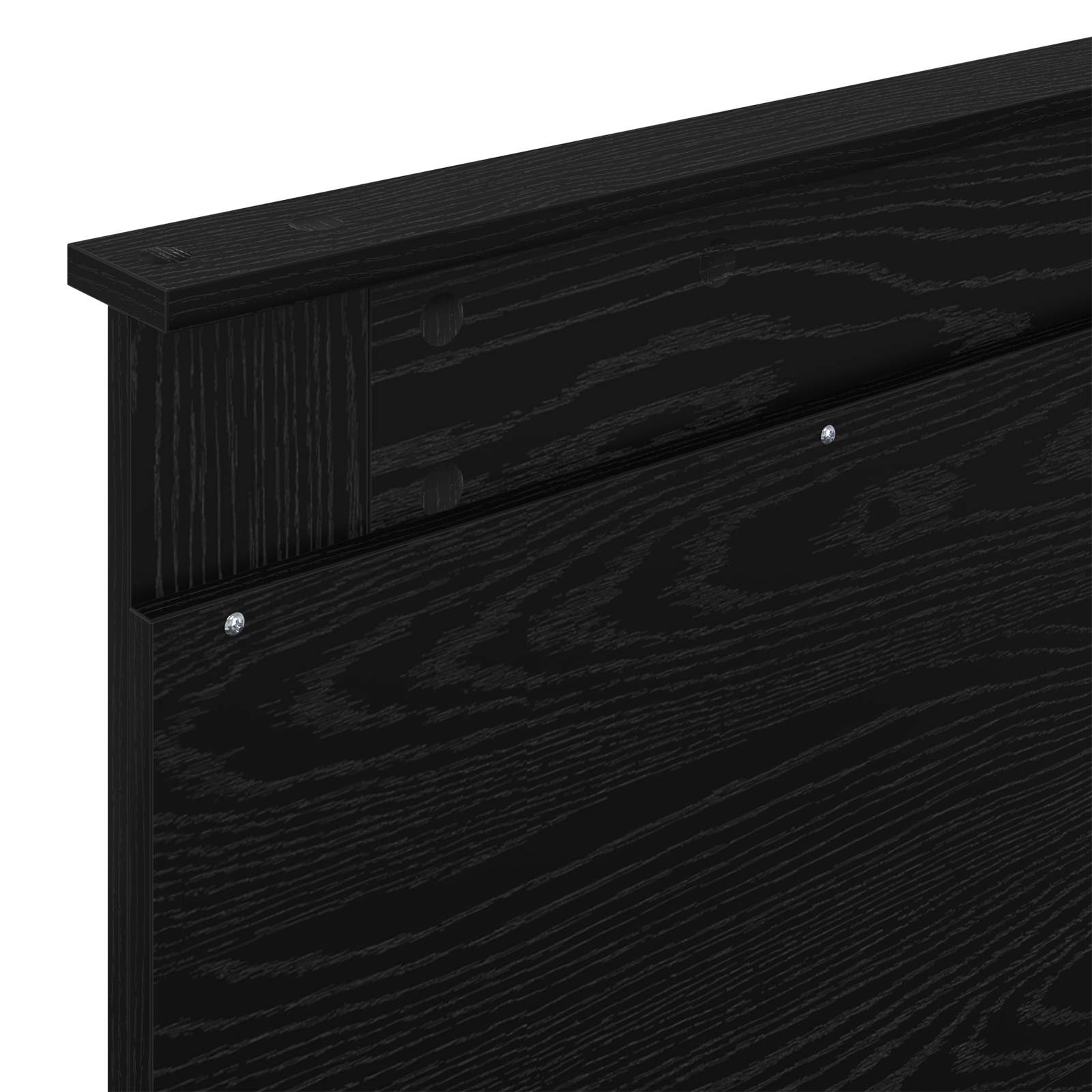 vidaXL Ramka łóżka Z zagłówkiem Czarny 75 x 190 cm Lite drewno sosnowe