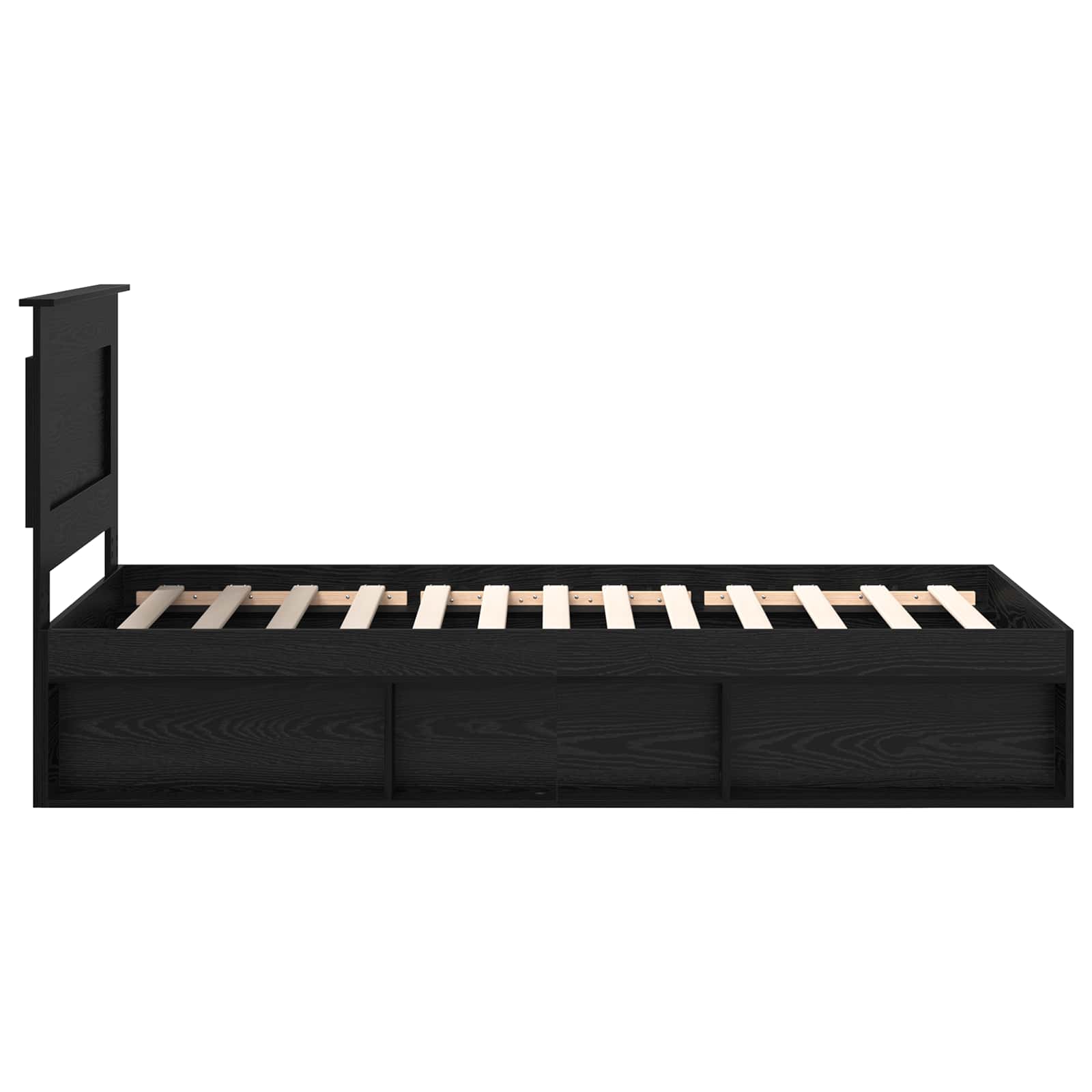 vidaXL Ramka łóżka Z zagłówkiem Czarny 75 x 190 cm Lite drewno sosnowe