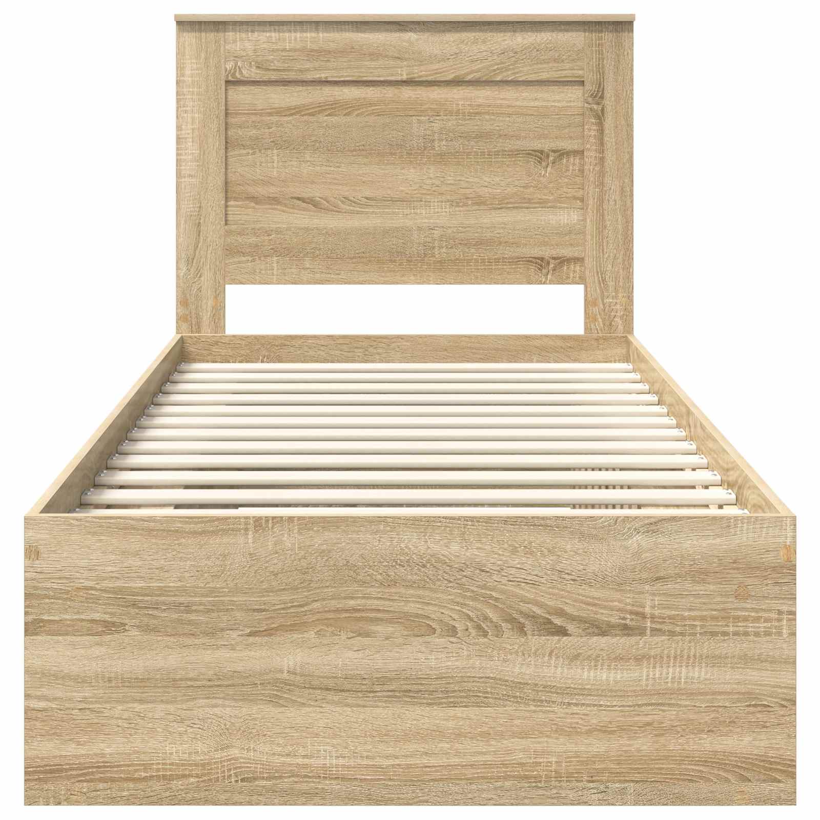 vidaXL Ramka łóżka Dąb Sonoma 75 x 190 cm Lite drewno sosnowe