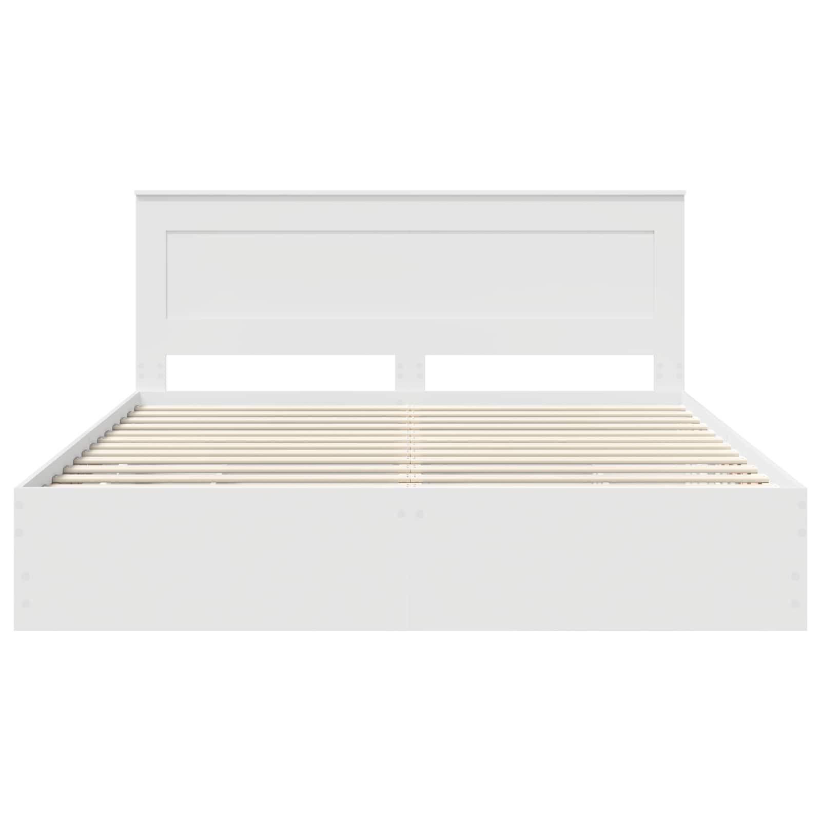 vidaXL Ramka łóżka z szufladą Biały 200 x 200 cm Drewno inżynieryjne