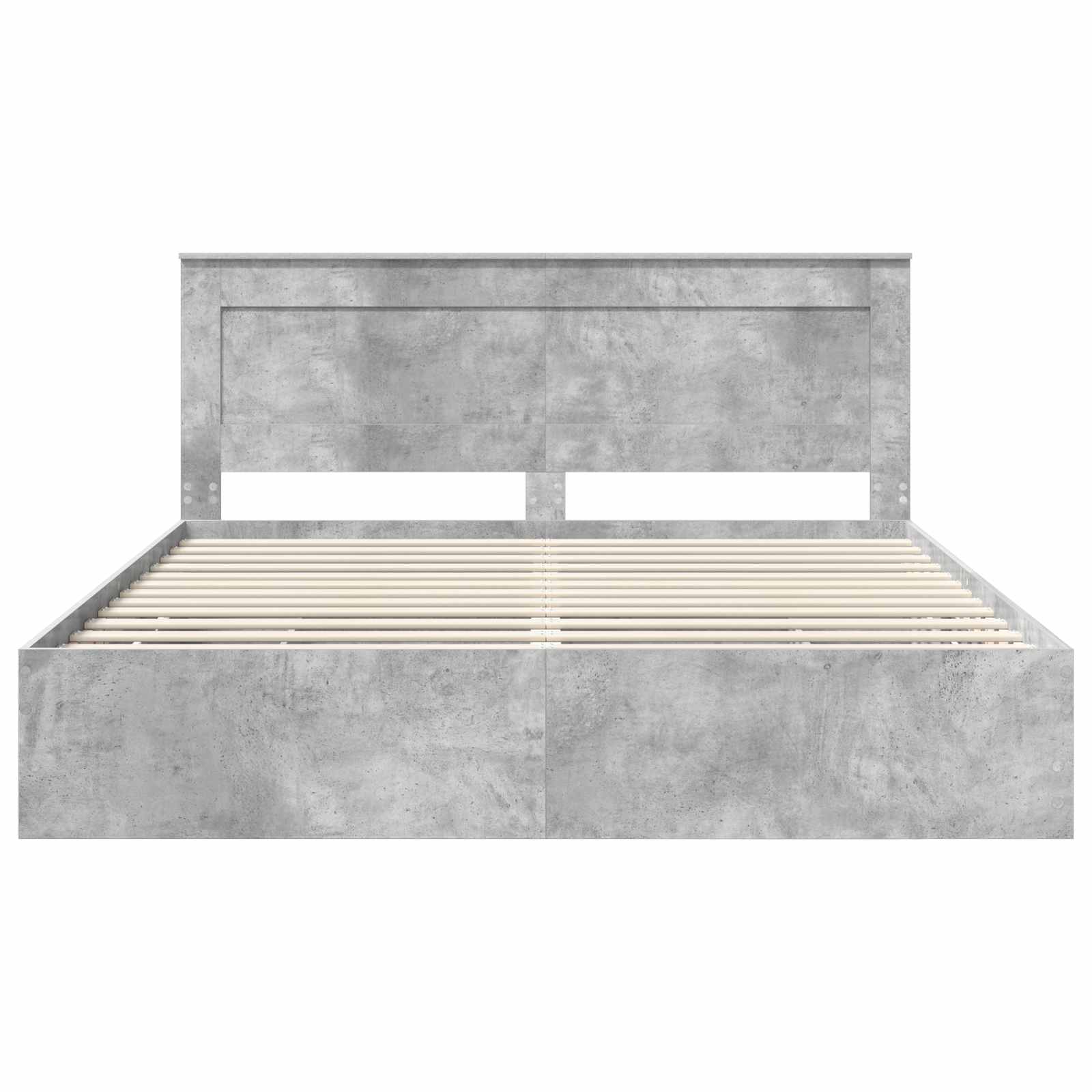 vidaXL Ramka łóżka Betonowy szary 200 x 200 cm Drewno inżynieryjne