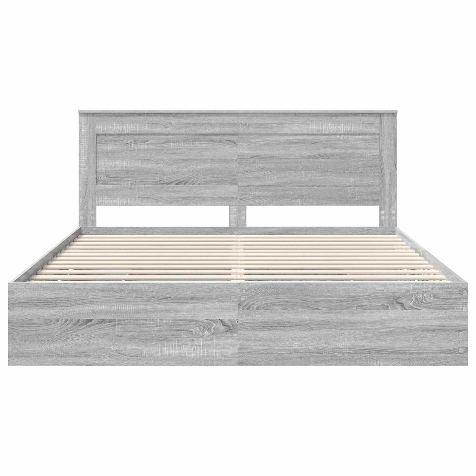 vidaXL Ramka łóżka Szary Sonoma 200 x 200 cm Drewno inżynieryjne
